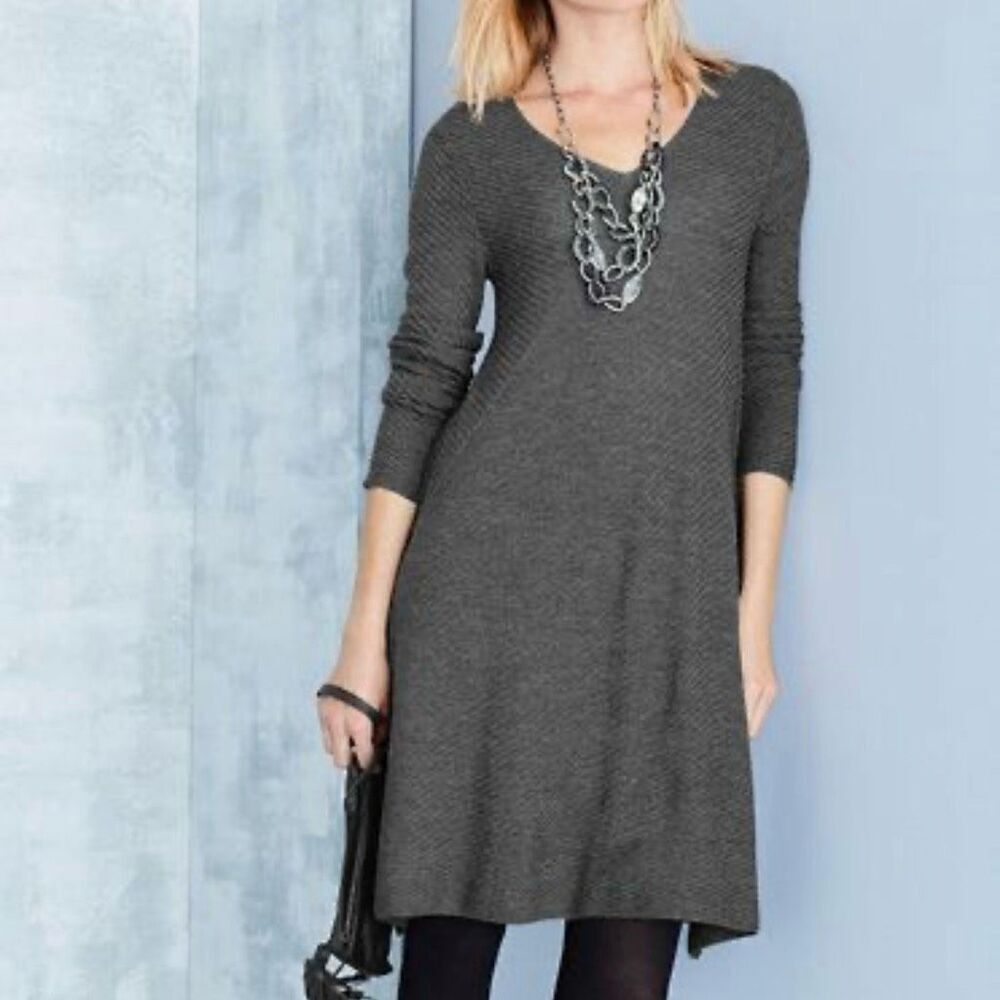Eileen Fisher Charcoal Long Sleeve Dress